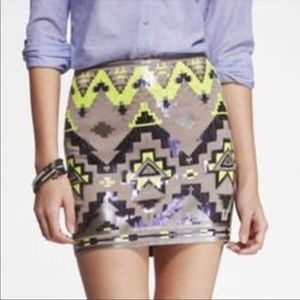 EXPRESS New Tribal, Aztec Design Embellished Skirt